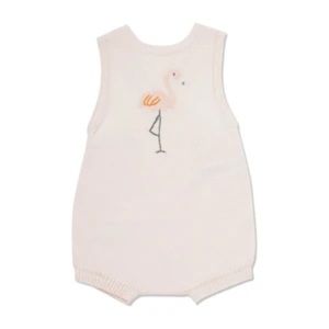 Angel Dear Knit Flamingo Romper